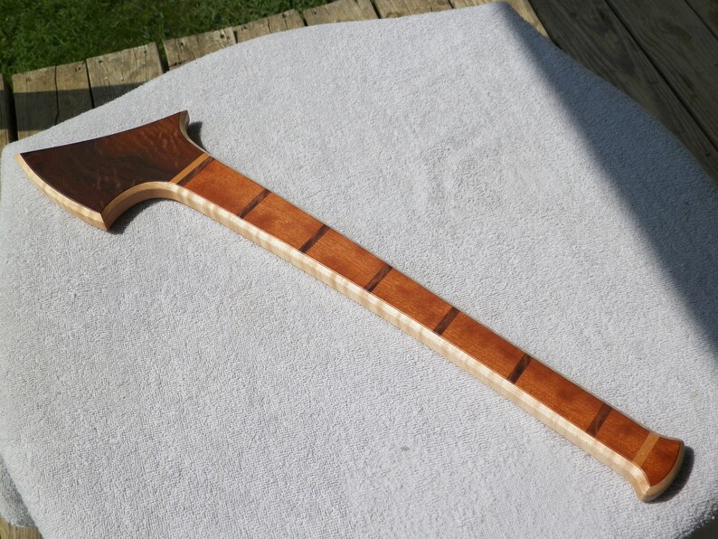 Curly Maple Hand Axe With Walnut Burl and Cherry Veneer Etsy