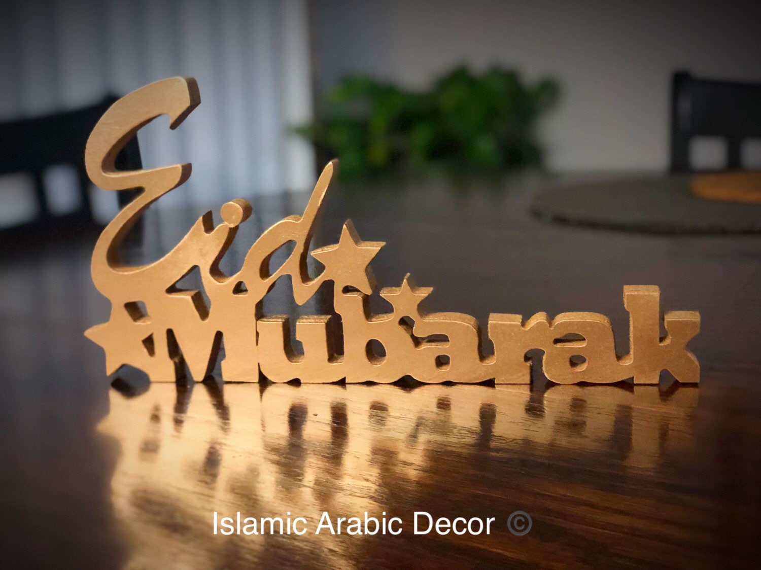 Eid Decorations Eid Mubarak Wooden Tabletop Art Ramadan - Etsy