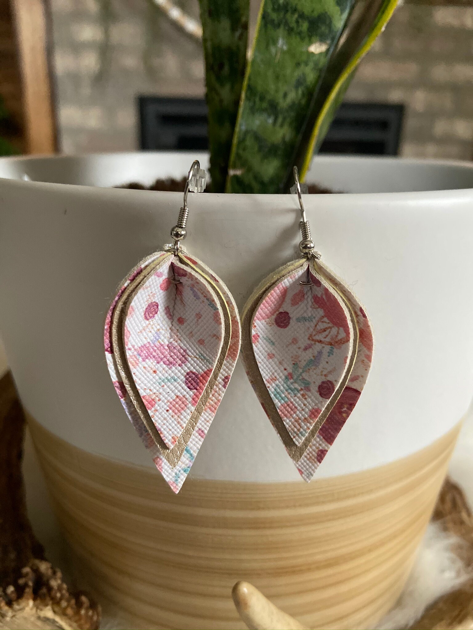 Faux Leather Earrings Etsy