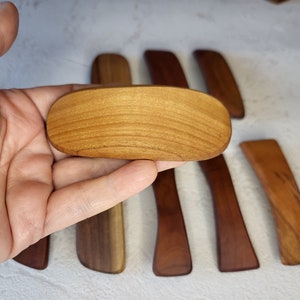 Handmade wooden hair clips, Wood barrette, Elegant gift for her, Hair clip for all hair types, Oval shape barrette
