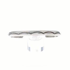 Vintage Navajo Hand-Stamped Bracelet Cuff 925 Sterling Silver Handcrafted -  By Tahe Size 6 – 6.75