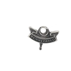 Sm Vintage Sterling Silver Boy Scouts Be Prepared Charm Scout Emblem Pendant Necklace 925 BSA Sterling Silver Eagle Scout Scroll Rank Badge