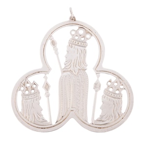 Lunt 1973 Sterling Silver Christmas Ornament Christmas Medallion Gift 3 King 925 Christian Religious Pendant Charm Nativity Decoration Decor