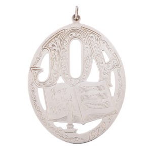Lunt 1979 Sterling Silver Christmas Ornament Music Joy World 925 Holiday Decor Decor Jewelry Pendant Holiday Charm Choir Carol Singer Song