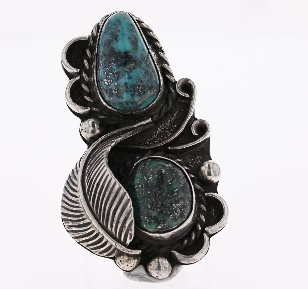 Vintage Navajo Ring 925 Sterling Silver Turquoise Ladies Women's Native ...