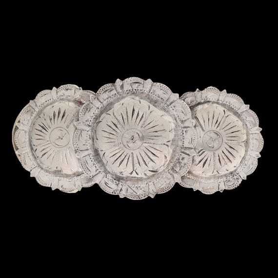 Belt Buckle Fleming Sterling Silver Overlaid Mexico Gold Filled Western Trophy Vintage Fleming Sterling Silver Overlay Belt Buckle: Ruby  main image 3
