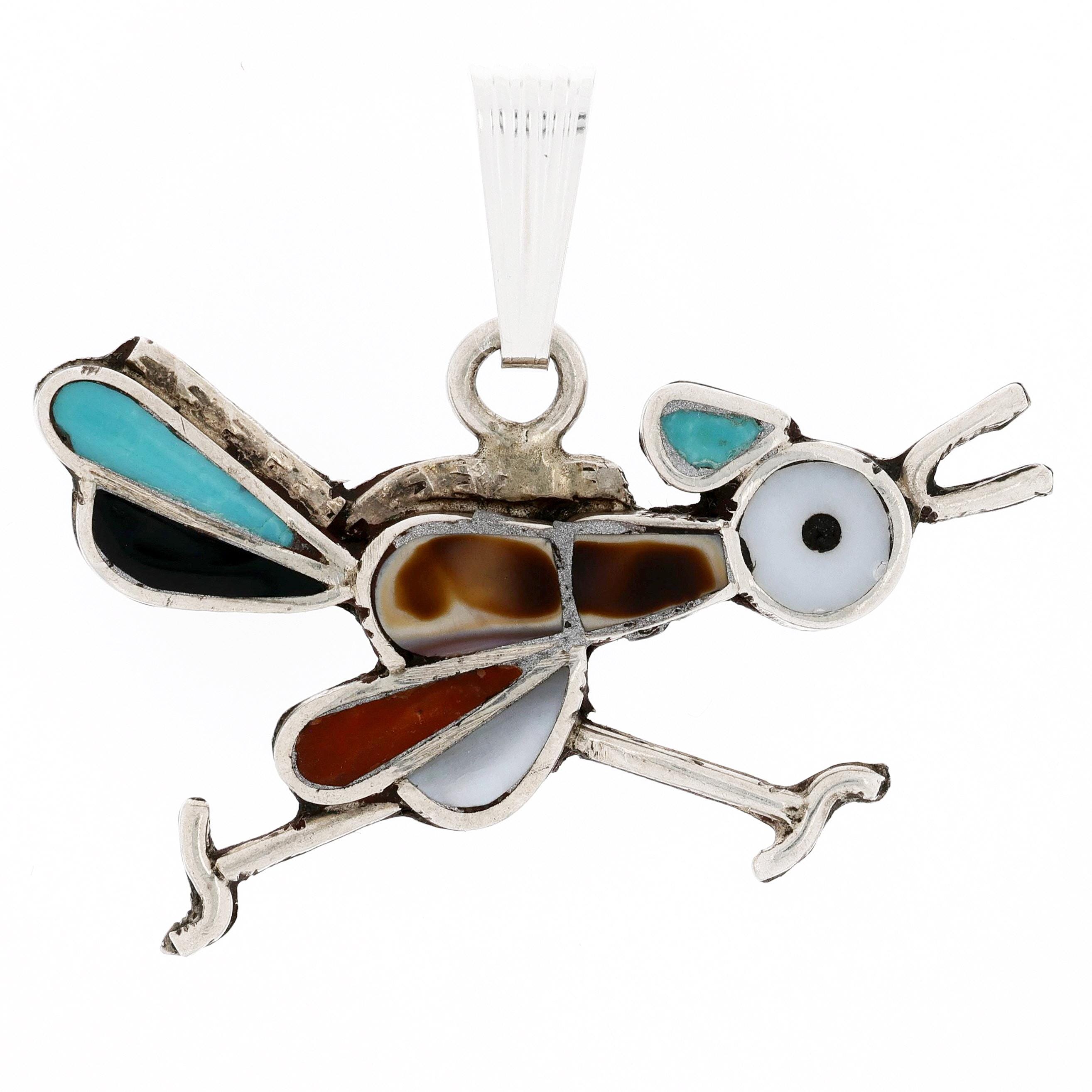 大人 可愛い 服  Inlay Zuni Roadrunner Etsy - Pendant アクセサリー