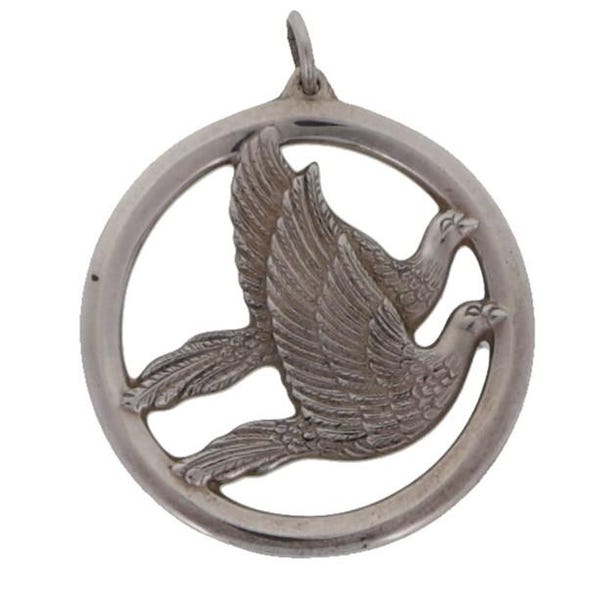 Colgante navideño de plata de ley con forma de paloma de la paz en la Tierra de Sm Wallace, 1978, regalo navideño de reliquia, joyería decorativa, colgante, amuleto navideño