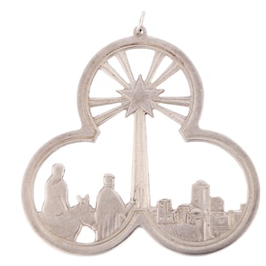 Lunt Silversmiths 74 Sterling Silver Christmas Ornament Star Religious Trefoil 925 Bethlehem Christian Tree Decoration Holiday Journey By