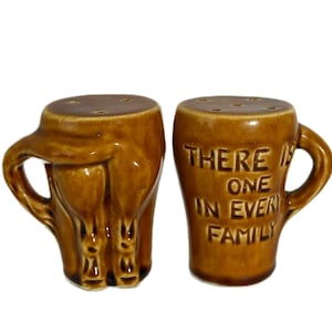 Vintage Jackass Donkey Butts " Theres One In Every Family" Salt & Pepper Shakers