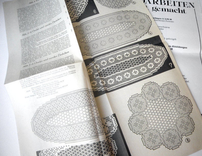 Crochet instructions, fillet crochets, GDR image 3