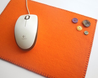 Mousepad mit Knöpfen, orange / lila