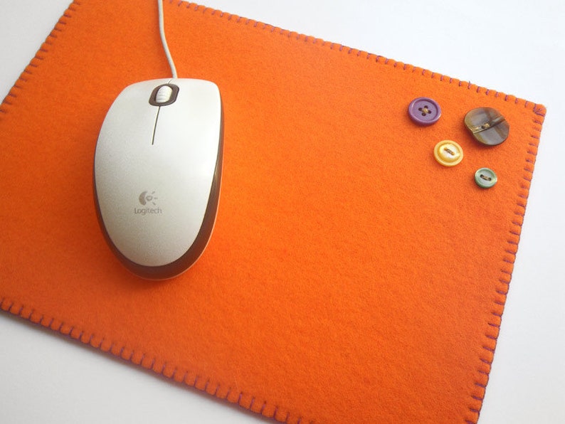 Mousepad with buttons, orange / purple image 1