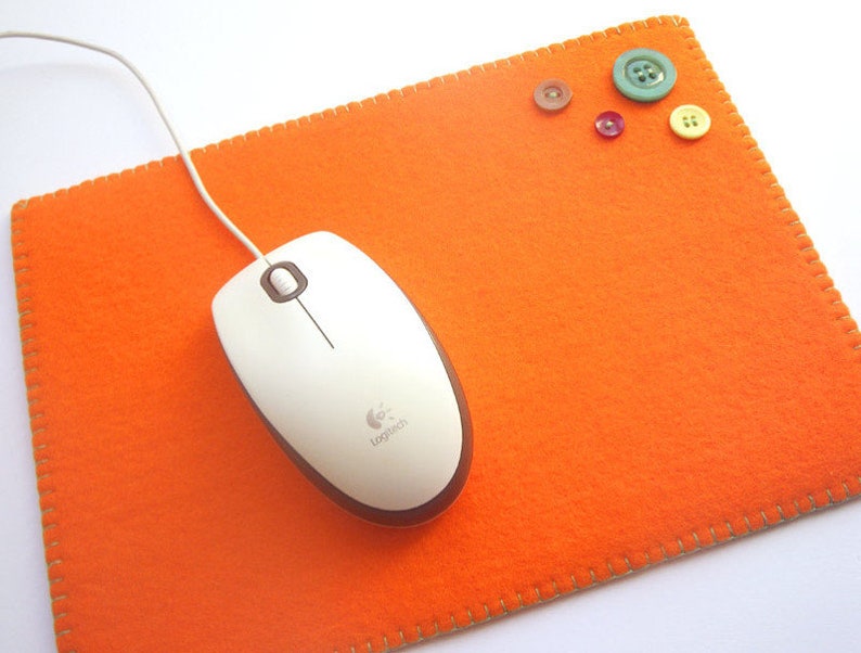 Mousepad mit Knöpfen, orange / grün Bild 1