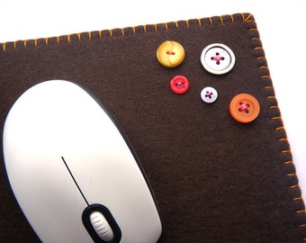 Mousepad with buttons, brown