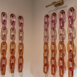 1 Large Resin Interlocking Link Art- Colorful Art Installation Pieces (sunset tones)