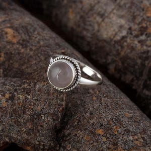 Natural Rose Quartz Ring, 925 Sterling Silver Ring, Quartz Silver Ring, Pink Stone ring, Boho Silver Ring, Rose Quartz Statement Ring
