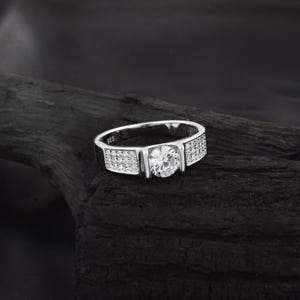 Cz Diamond Silver Wedding Mens/Womens Rings Jewelry Gift 925 Sterling Silver Ring Engagement/Anniversary Ring Cubic Zirconia Silver Ring