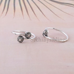 Minimalist Silver Toe Ring Adjustable Foot Jewelry Womens Toe Ring 925 Sterling Silver Oxidized Ring Set of 2 Ethnic Style Silver Toe Ring