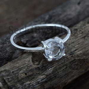 Natural Crystal Quartz Ring, 925 Sterling Silver Ring, Clear Quartz Ring, Quartz Silver Ring, Healing Stone Ring, Ring for Women