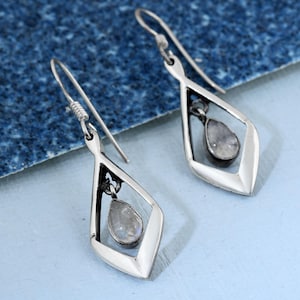 Regenbogen Mondstein Edelstein Silber Ohrringe Juni Birthstone Schmuck Geschenk Mondstein Ohrringe Weihnachten Erntedank Geschenk 925 Silber Ohrringe