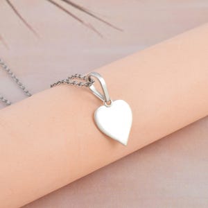 925 Sterling Silver Heart Pendant Necklace | Minimalist Silver Love Charm | Romantic Jewelry Gift for Her | Everyday Silver Necklace