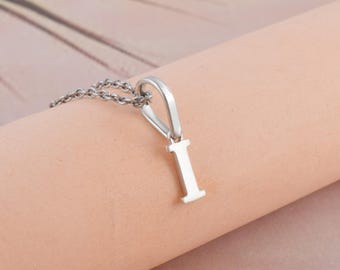 Personalized Initial I Necklace 925 Sterling Silver Alphabet Minimalist Gift for Her Jewelry