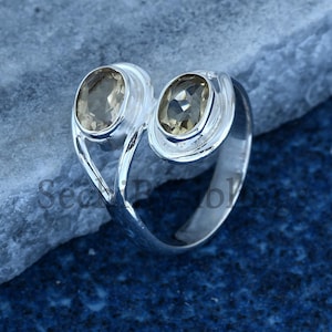 Yellow Citrine Gemstone Ring 925 Sterling Silver Ring Silver Statement Ring Multi Citrine Gemstone Jewelry Birthstone Rings for Mom/Her