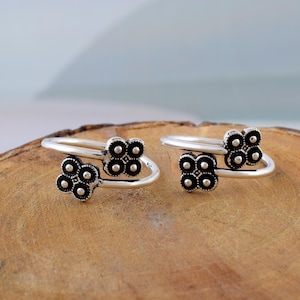 Oxidized Silver Toe Ring | Adjustable Foot Jewelry | Antique Tribal Toe Ring | Ethnic Toe Ring | Boho Toe Ring | Gift For Her/Mom Set of 2