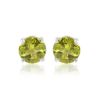 Orecchini A Prong Con Pietra Peridoto Per Il Mese Di Agosto, Fatto In Argento Sterling 925, Disponibili Da 3mm A 6mm
