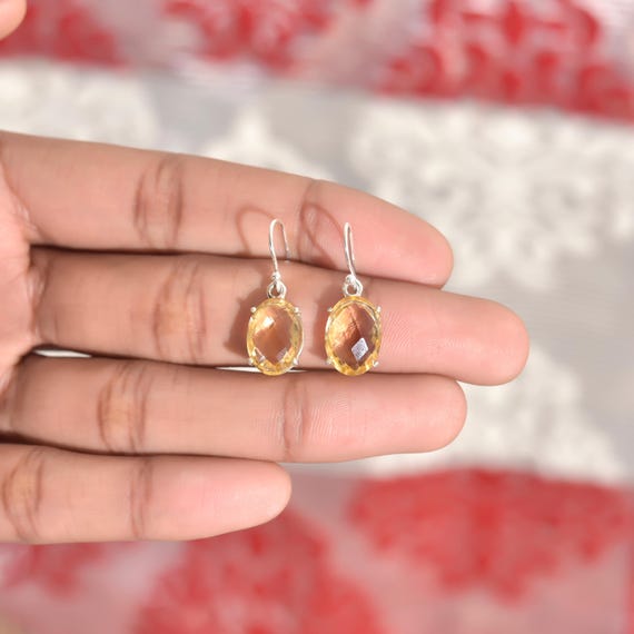 Citrine Dangle Sterling Silver Earrings – Stephanie Swanson  NWOT Carolyn Pollack Sterling Silver Genuine Citrine Dangle Designer Earrings main image 1
