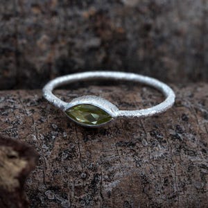 Green Peridot Gemstone 925 Sterling Silver Ring August Birthstone Jewelry Gifts Minimalist Ring Thanksgiving/ Birthday Gift Handmade Ring