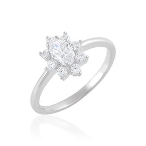 Cz Diamond Engagement Silver Ring Jewelry Gift For Her 925 Silver Crystal Ring Diamond Wedding Ring Promise Ring for Women Anniversary Gift