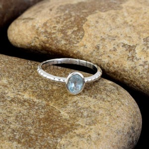 Blue Topaz Ring 925 Sterling Silver Jewelry Gift Boho Blue Topaz Ring Wedding Jewelry Gift Silver Ring November Birthstone Ring Gift for Mom