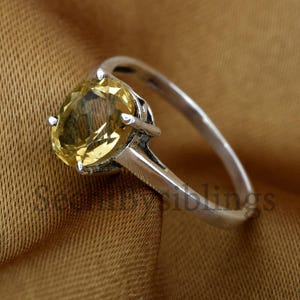 Yellow Citrine 925 Sterling Silver Gemstone Ring Crystal Birthstone Ring Oval Stone Ring Solitaire Citrine Ring For Her