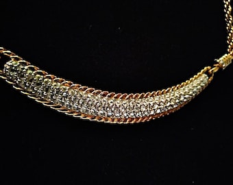 Collar de cristal Swarovski, estilo gargantilla. Collar vintage.