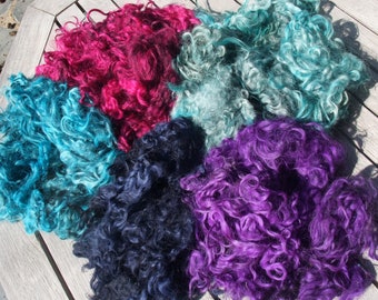 10 - 250g (0.4 - 8.8 0z) Vibrant dyed British Gotland Fleece Locks