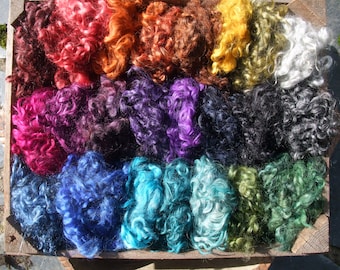 10 - 250g (0.4 - 8.8oz) Dyed British Gotland Fleece Locks