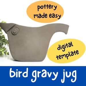Ceramic Bird Gravy Jug Tutorial: Easy Slab Pottery Template Project