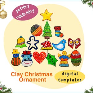 Christmas Ornament Pottery Templates | PDF Template for Air-Dry and Fired Clay | Ceramic Ornaments Template | Guides & Video Tutorial
