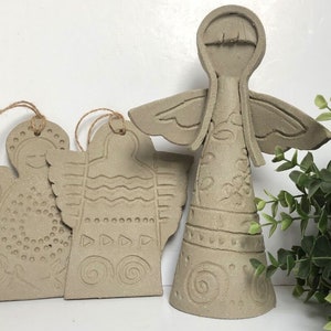 Ceramic Angels Trio Design Tutorial. Easy Slab Pottery Template Project image 3