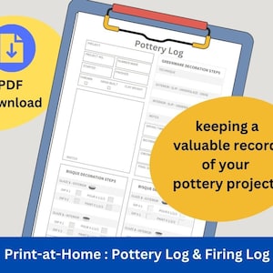 Pottery Project Log: Clay Creation Journal (Digital Download)