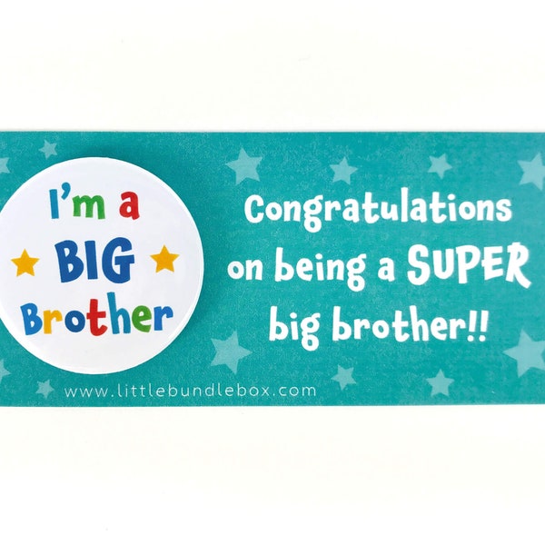 I'm  A Big Brother Badge | New Big Brother Gift | Older Sibling Badge |