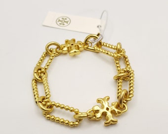 TORY BURCH Roxanne Chain Rope Bracelet In Matte Gold