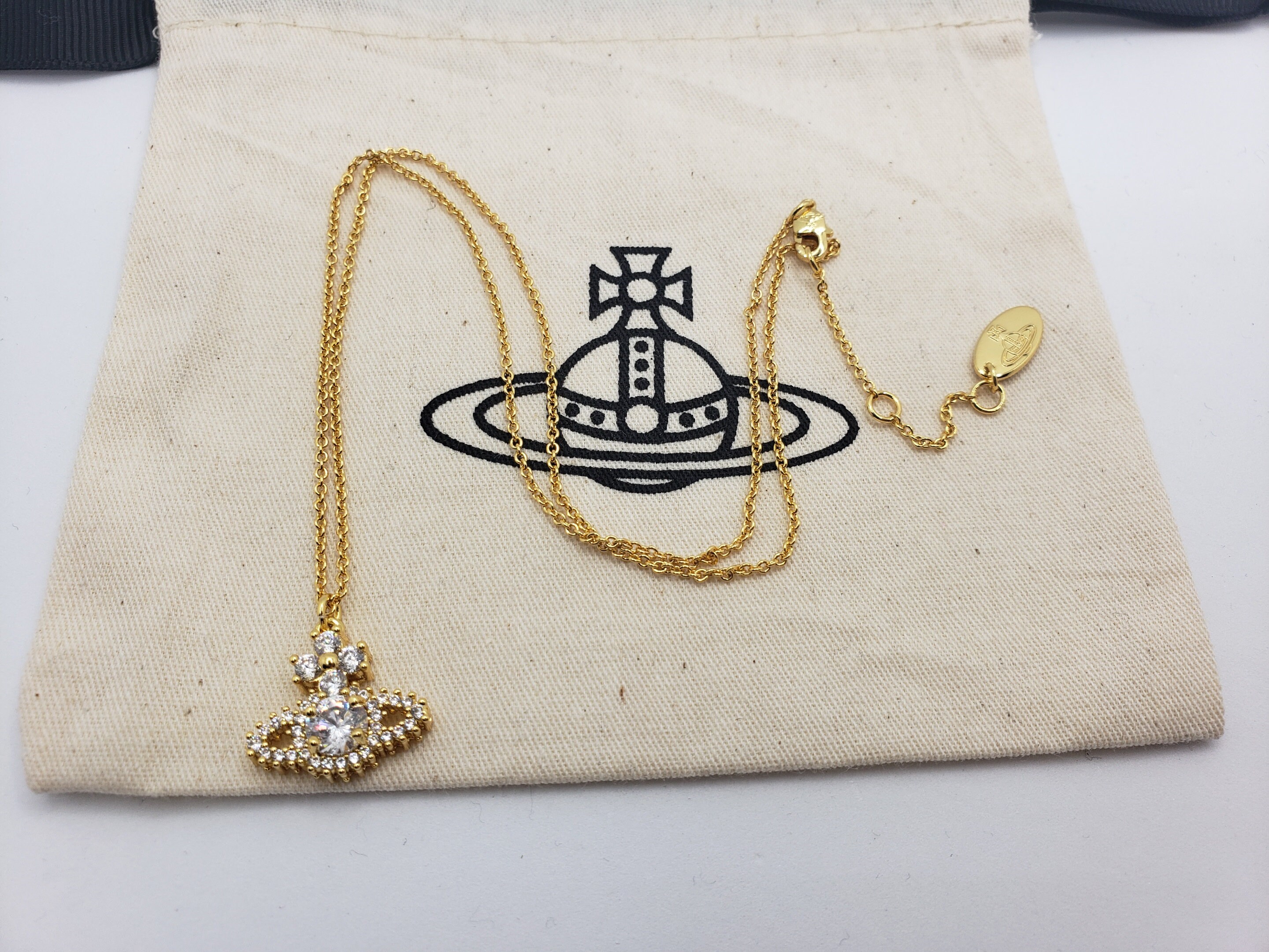 Vivienne Westwood Gold Plated VALENTINA Orb PENDANT With Crystals