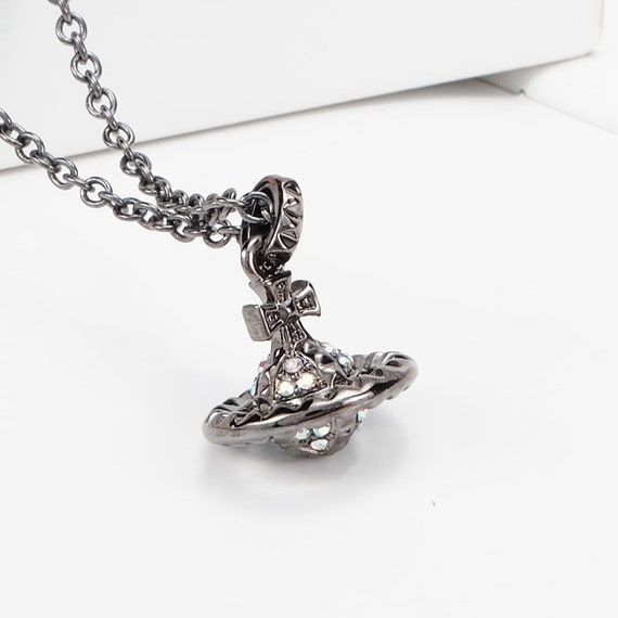 Vivienne Westwood MAYFAIR SMALL PENDANT - Necklace - gunmetal/jet  hematite/black - Zalando.de