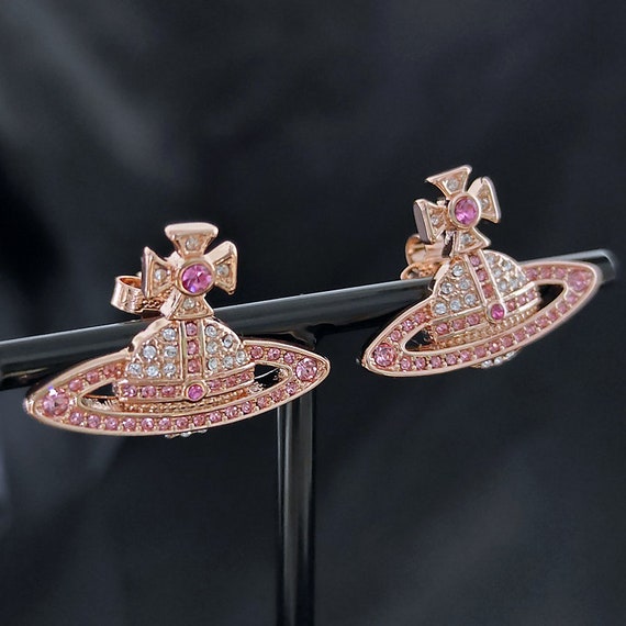 Vivienne Westwood Rosegold Pave Swarovski Crystal Orb Stud