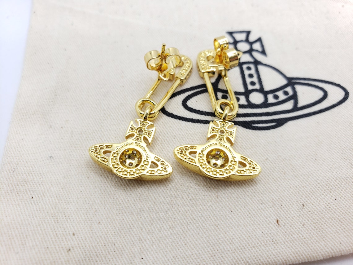 Vivienne Westwood Gold Lucrece Safety Pin Earrings With - Etsy