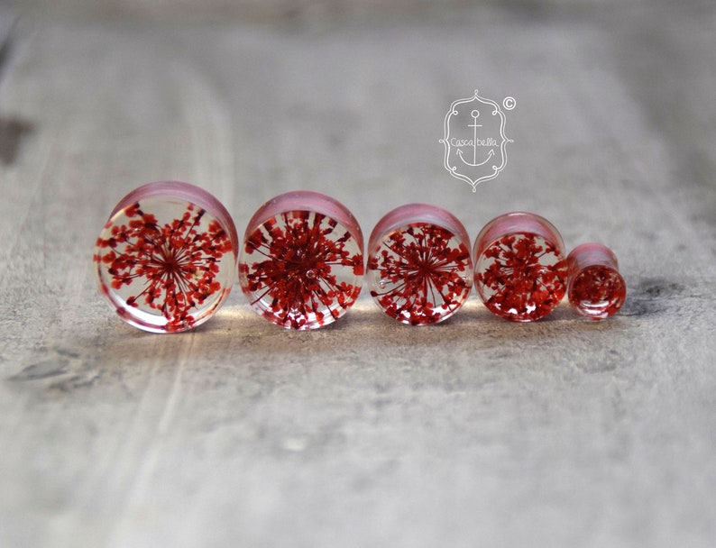Plugs with real flowers Red