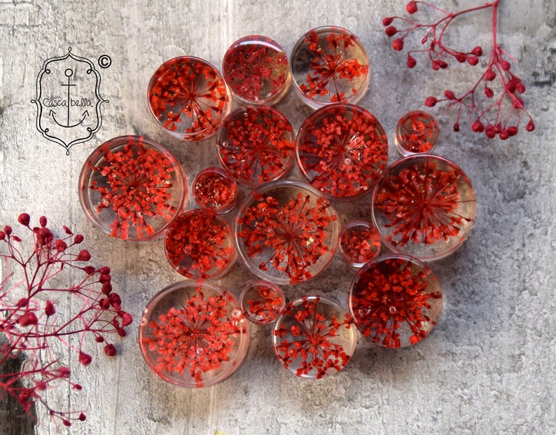 Plugs with real flowers Red